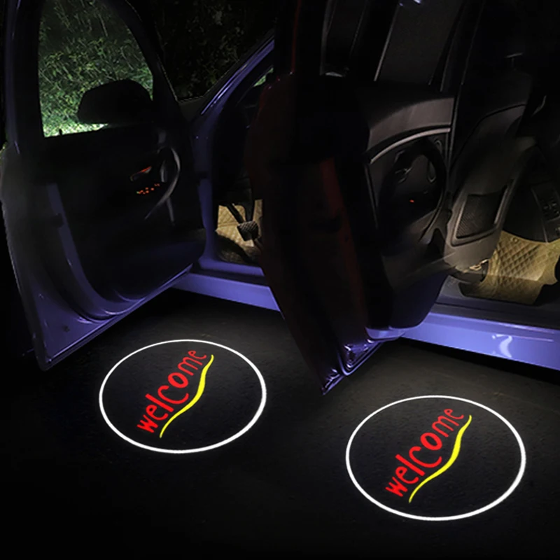2pcs Led car door welcome Laser projector Logo ghost shadow light wireless car styling car door courtesy lamp Car Accessories
2pcs Led car door welcome Laser projector Logo ghost shadow light wireless car styling car door courtesy lamp Car Accessories