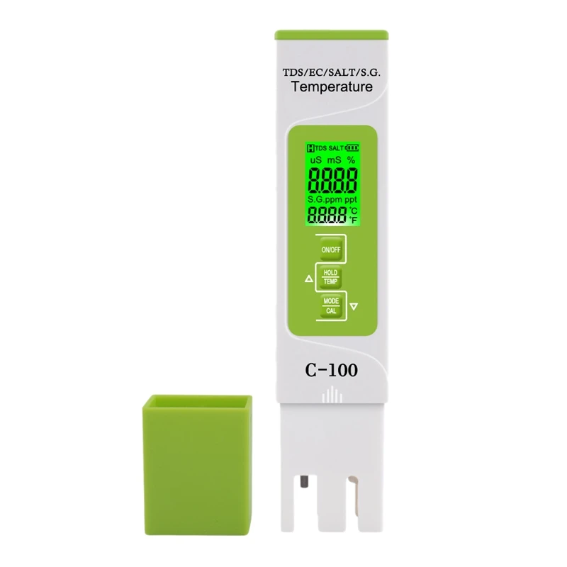 5 in 1 TDS/EC/SALT/S.G./Temperature Meter Digital Water Quality Monitor Tester for Pools Drinking Water Aquariums
5 in 1 TDS/EC/SALT/S.G./Temperature Meter Digital Water Quality Monitor Tester for Pools Drinking Water Aquariums