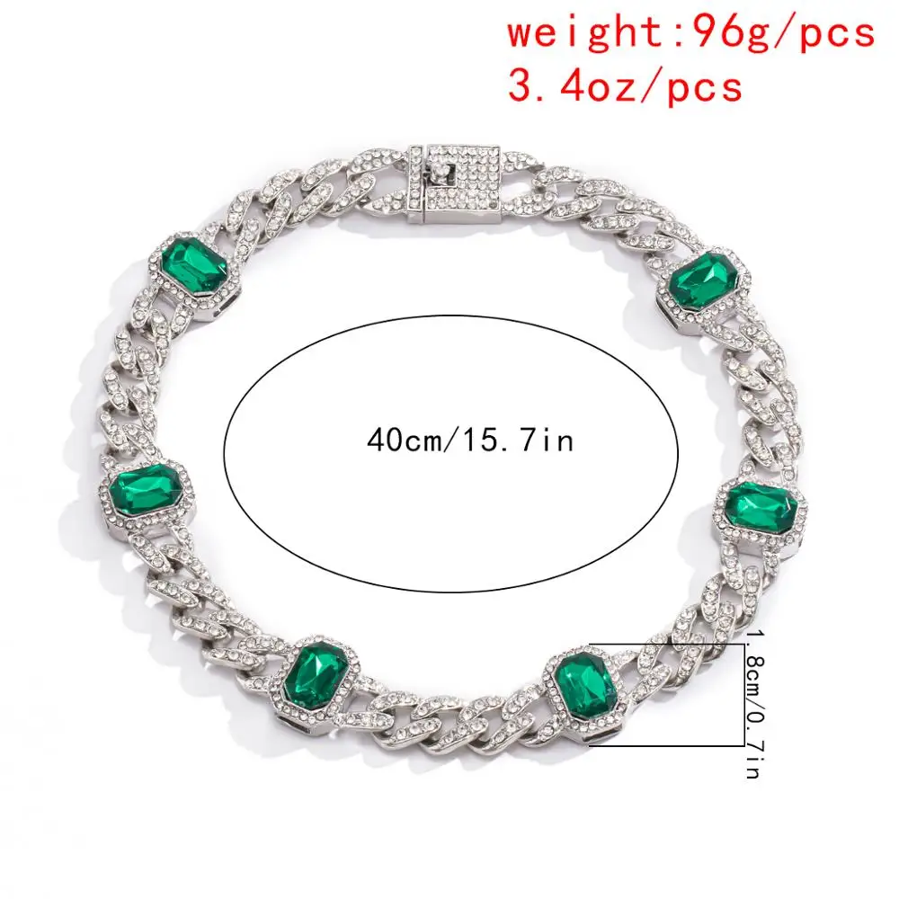 Luxury Iced Out Rhinestone Chain Necklace Women Wedding Silver Color Bling Green Blue Red Big Crystal Necklace Aesthetic Jewelry
Luxury Iced Out Rhinestone Chain Necklace Women Wedding Silver Color Bling Green Blue Red Big Crystal Necklace Aesthetic Jewelry