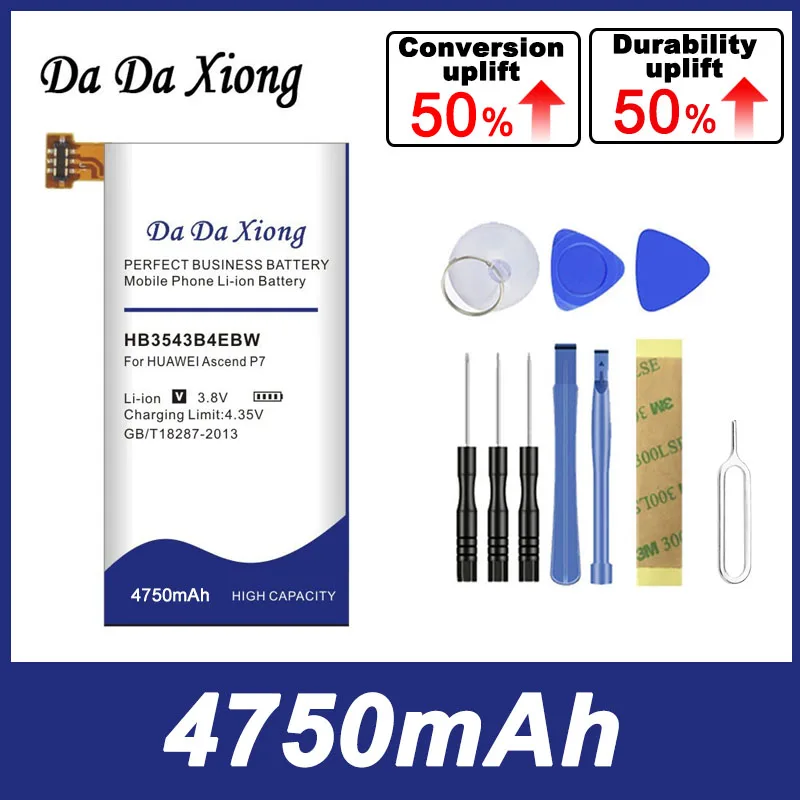 DaDaXiong 4750mAh HB3543B4EBW Battery For Huawei Ascend P7 P7-L07 L09 L00 L10 L05 L11
DaDaXiong 4750mAh HB3543B4EBW Battery For Huawei Ascend P7 P7-L07 L09 L00 L10 L05 L11