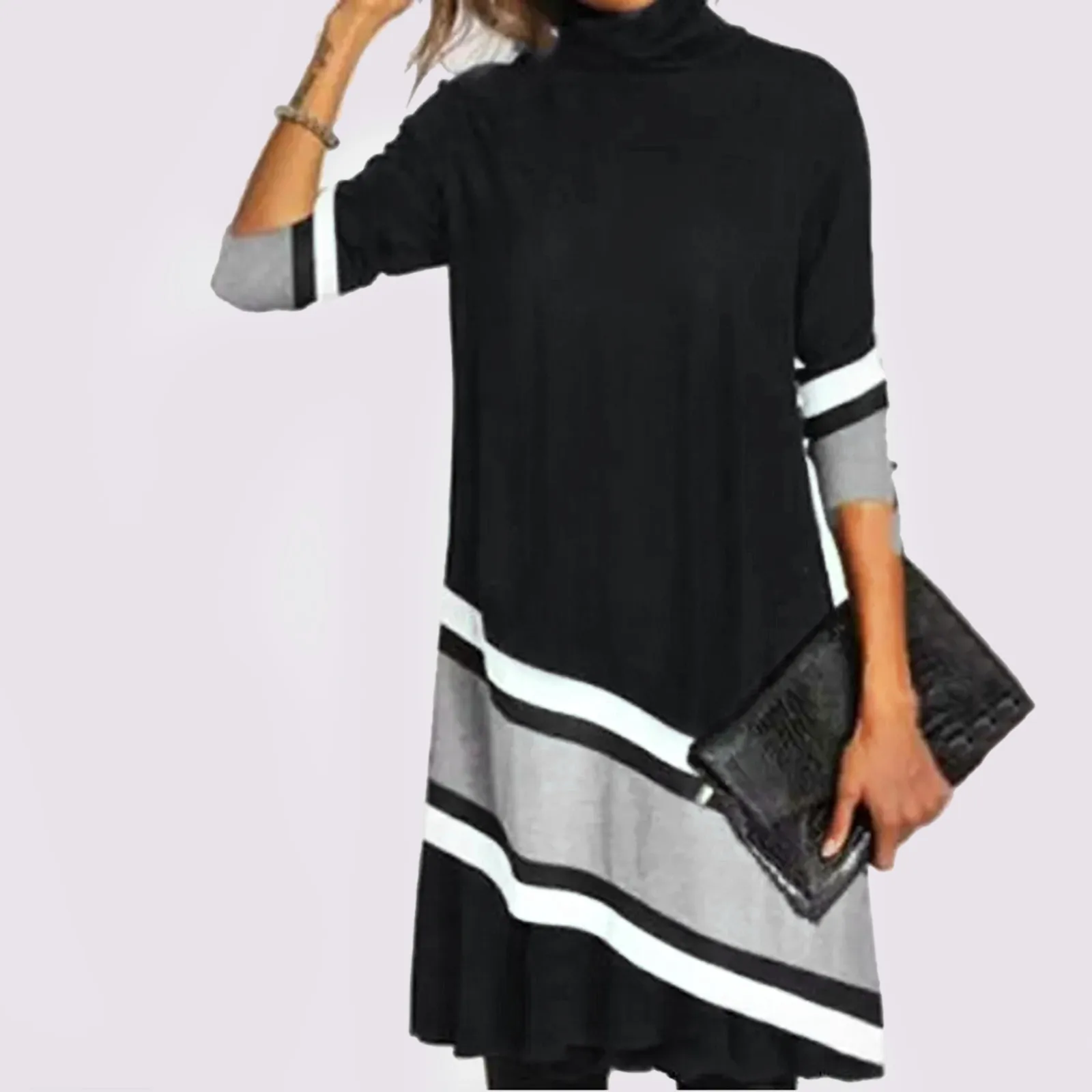 2021 New Winter Turtleneck Warm Vintage Print Dress Women Autumn Elegant Long Sleeve Patchwork Dresses Female Casual Loose Robe
2021 New Winter Turtleneck Warm Vintage Print Dress Women Autumn Elegant Long Sleeve Patchwork Dresses Female Casual Loose Robe