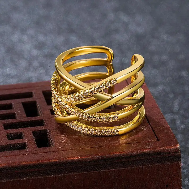 PANJBJ 925 Sterling Silver Korean Style Opening Rings Multi-layer Line Cross Mosaic Zircon Rings For Women Jewelry
PANJBJ 925 Sterling Silver Korean Style Opening Rings Multi-layer Line Cross Mosaic Zircon Rings For Women Jewelry