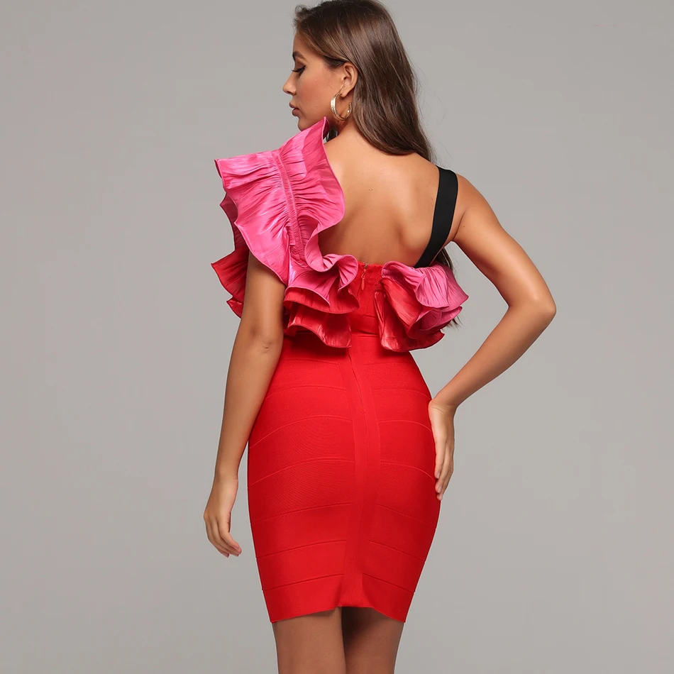 2020 Summer New Women'S Fashion Sexy Red Single Shoulder Ruffled Bandage Dress Bodycon Club Party Dress Vestidos
2020 Summer New Women'S Fashion Sexy Red Single Shoulder Ruffled Bandage Dress Bodycon Club Party Dress Vestidos