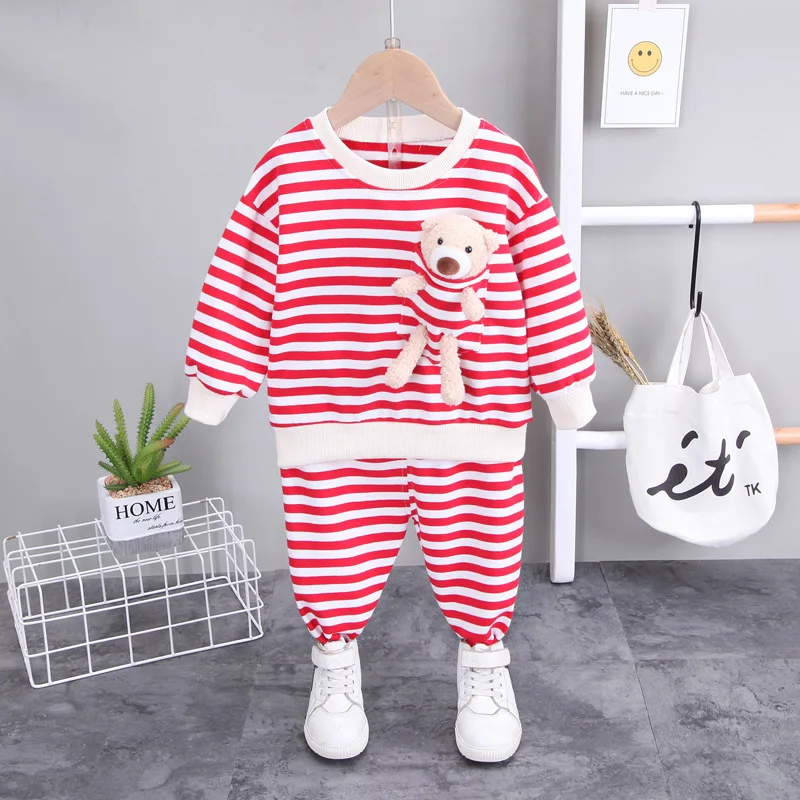 2021 Striped Bear Baby Girls Clothes Kids Clothes For Girls For Newborn Long Sleeve Shirt+Pants 2 pcs Children Sets 1-4 Age 
2021 Striped Bear Baby Girls Clothes Kids Clothes For Girls For Newborn Long Sleeve Shirt+Pants 2 pcs Children Sets 1-4 Age