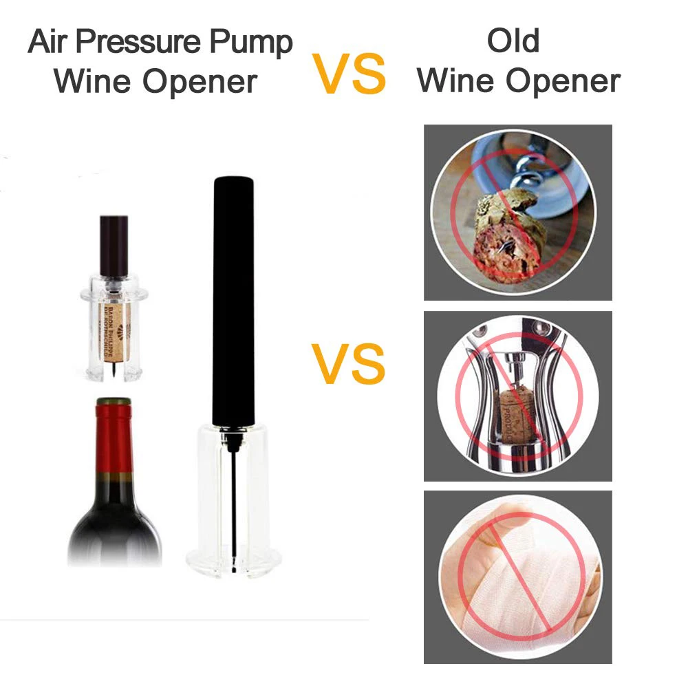 1PC Air Pressure Type Wine Bottle Opener ABS Pin Type Bottle Pumps Corkscrew Cork Out Tool Red Wine Opener
1PC Air Pressure Type Wine Bottle Opener ABS Pin Type Bottle Pumps Corkscrew Cork Out Tool Red Wine Opener