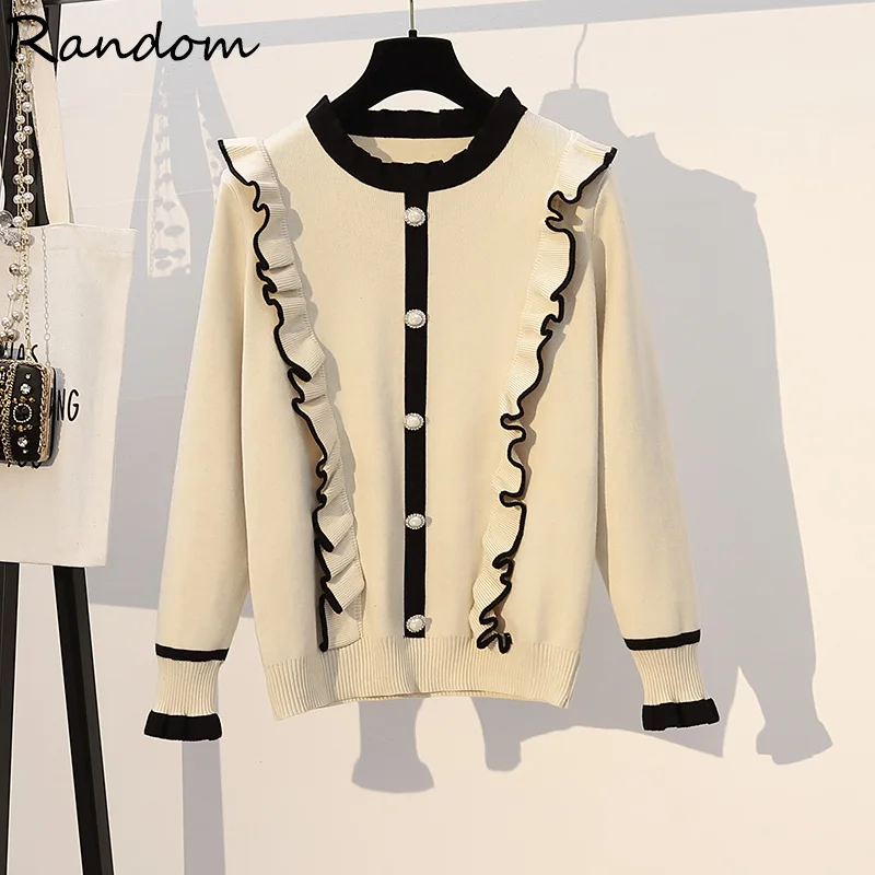 Plus Size Women 2020 New Winter Ruff Knitted Ladies Long-Sleeved Sweet Slim Warm Pearl Button Sweater OL Tops Warm Clothing
Plus Size Women 2020 New Winter Ruff Knitted Ladies Long-Sleeved Sweet Slim Warm Pearl Button Sweater OL Tops Warm Clothing