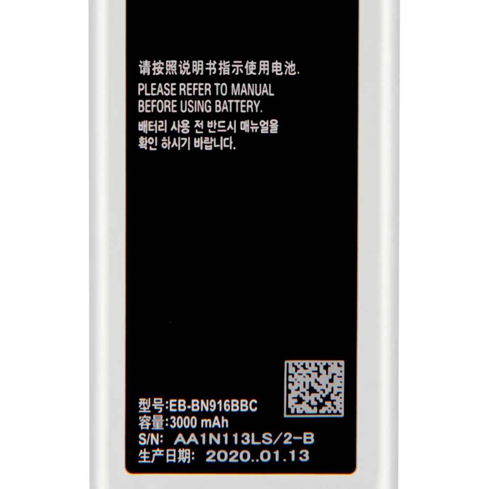 Samsung Original EB-BN916BBC/BE Battery For Samsung GALAXY NOTE4 N9100 N9108V N9109V NOTE 4 Replacement Phone Battery 3000mAh
Samsung Original EB-BN916BBC/BE Battery For Samsung GALAXY NOTE4 N9100 N9108V N9109V NOTE 4 Replacement Phone Battery 3000mAh