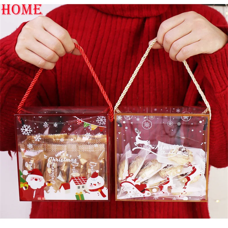 10pc Transparent Candy Boxes Christmas Cookie Baking Gift Box Packaging bag With Rope Handle Xmas Party Favor Navidad Decoration
10pc Transparent Candy Boxes Christmas Cookie Baking Gift Box Packaging bag With Rope Handle Xmas Party Favor Navidad Decoration