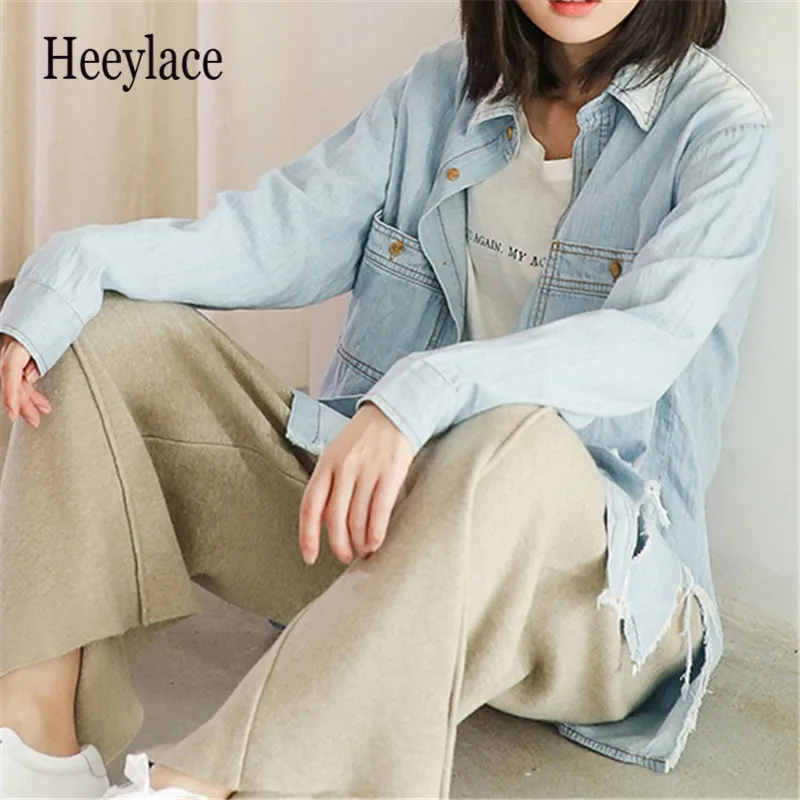 New 2020 Autumn Tassel Women's Jeans Shirts Female Blouse Long Sleeve Korean Style Women Vintage Denim Blouses Tops
New 2020 Autumn Tassel Women's Jeans Shirts Female Blouse Long Sleeve Korean Style Women Vintage Denim Blouses Tops