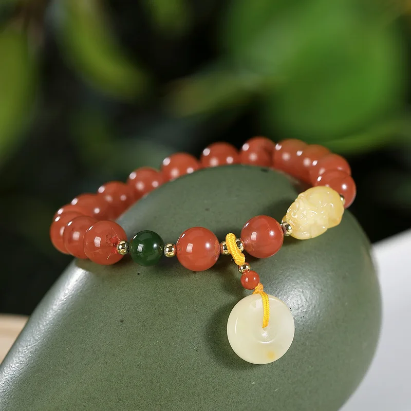 New Fine Jewelry Natural South Red Agate Bracelet With Beeswax Bead Bracelets Female Models Jewelry Women Christmas Gift J0104
New Fine Jewelry Natural South Red Agate Bracelet With Beeswax Bead Bracelets Female Models Jewelry Women Christmas Gift J0104