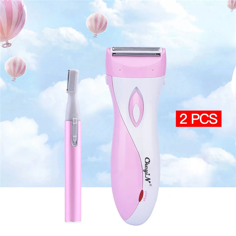 

Waterproof Electric Lady Women Shaver Female Epilator Body Hair Removal Razor Trimmer+Mini Eyebrow Trimmer Shaver Shaper Shaping