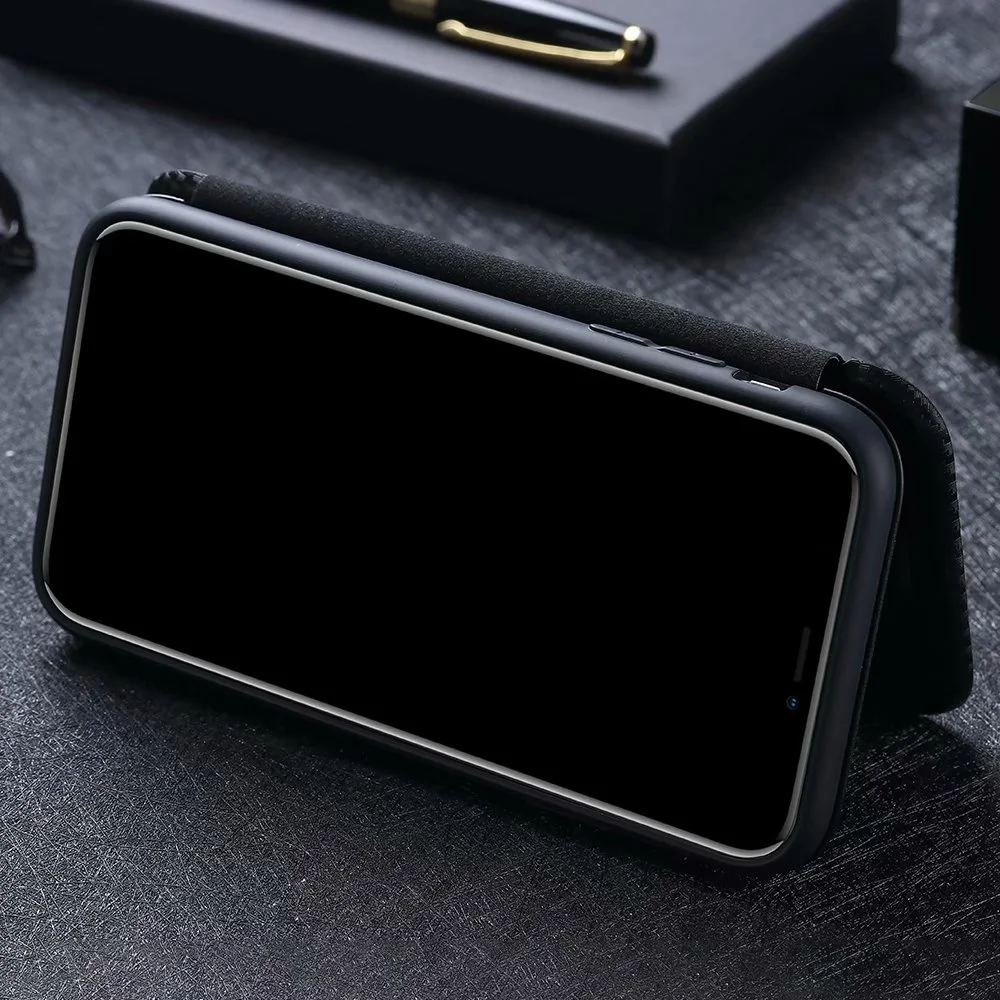 Sony Xperia L4 / xz3 ACE 1 10 carbon wallet case leather magnetic with card slot minimalist | Мобильные телефоны и