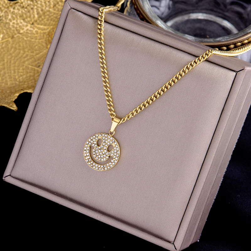 316l Titanium stainless steel no fading Simple starss smile pendant gold Necklace Light luxury fashion charm jewelry gift women
316l Titanium stainless steel no fading Simple starss smile pendant gold Necklace Light luxury fashion charm jewelry gift women