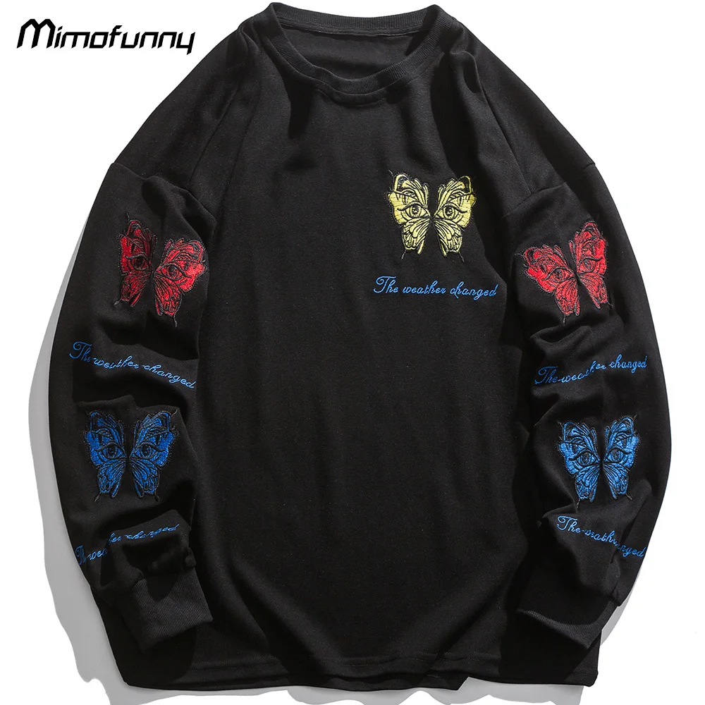 Hip Hop Sweatshirts Men Butterfly Letter Embroidery O-Neck Pullover Autumn Loose Cozy High Street Style Hoodie Couple Streetwear
Hip Hop Sweatshirts Men Butterfly Letter Embroidery O-Neck Pullover Autumn Loose Cozy High Street Style Hoodie Couple Streetwear