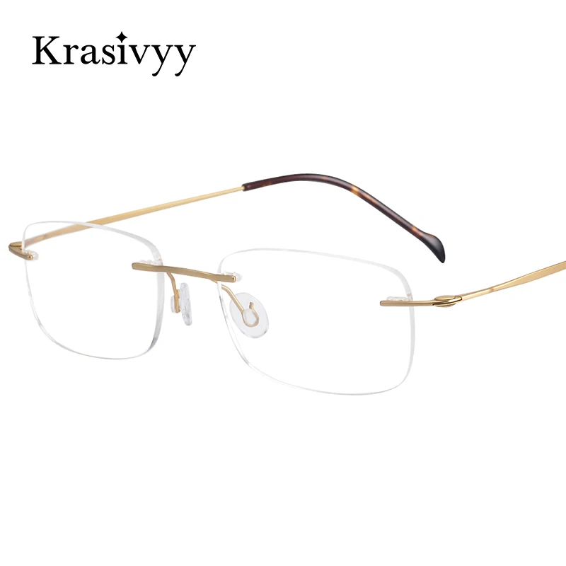 Krasivyy Pure Titanium Rimless Glasses Frame Men Brand Designer Myopia Optical Prescription Eyewear Male Screwless Eyeglasses
Krasivyy Pure Titanium Rimless Glasses Frame Men Brand Designer Myopia Optical Prescription Eyewear Male Screwless Eyeglasses