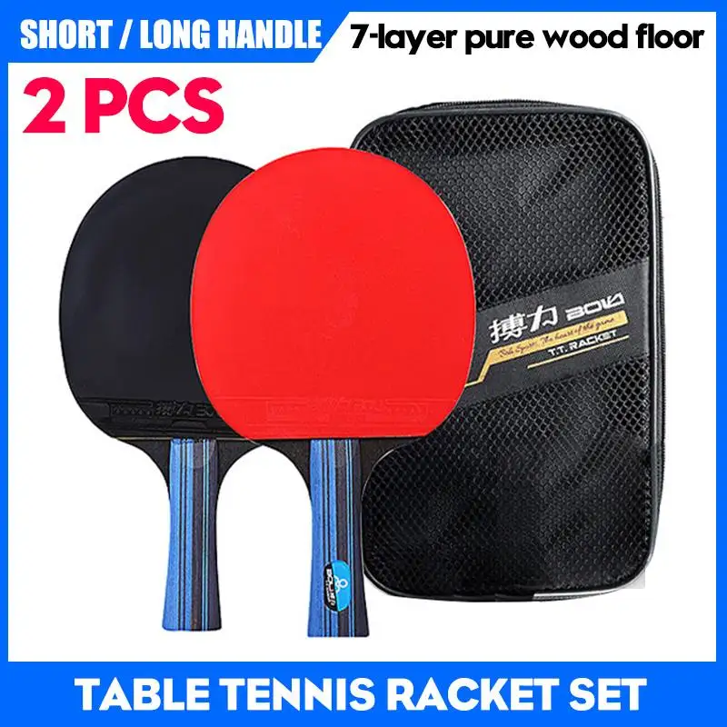 2Pcs/Set Light-weight Long Handle Short Handle Table Tennis Racket Set Pings Pong Racket With Case for Adult Club Training
2Pcs/Set Light-weight Long Handle Short Handle Table Tennis Racket Set Pings Pong Racket With Case for Adult Club Training
