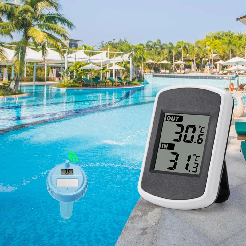Wireless Swimming Pool Thermometer Solar Digital Floating Pool Spring Spa Baby Floating Pool Thermometer 
Wireless Swimming Pool Thermometer Solar Digital Floating Pool Spring Spa Baby Floating Pool Thermometer