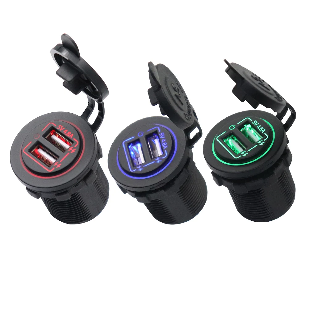 5V /4.8A QC 3.0 Dual USB Car Charger Socket QC 3.0 USB Fast Charger Socket Power Outlet with Waterproof Touch Switch Motorcycle
5V /4.8A QC 3.0 Dual USB Car Charger Socket QC 3.0 USB Fast Charger Socket Power Outlet with Waterproof Touch Switch Motorcycle