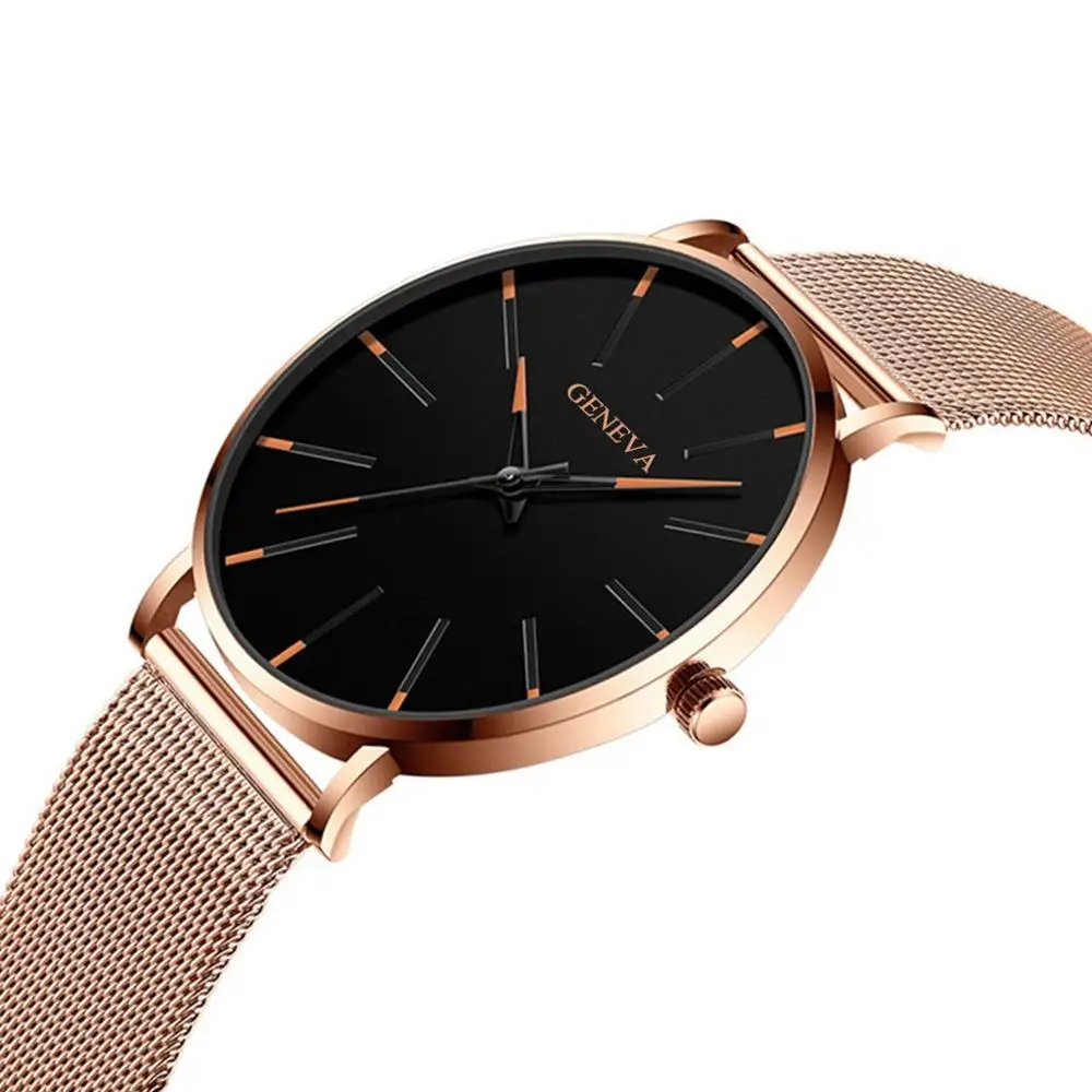Geneva Fashion Mens Business Male Watch Classic Quartz Stainless Steel Date Wrist mens watches top brand luxury Wholesale | Наручные часы