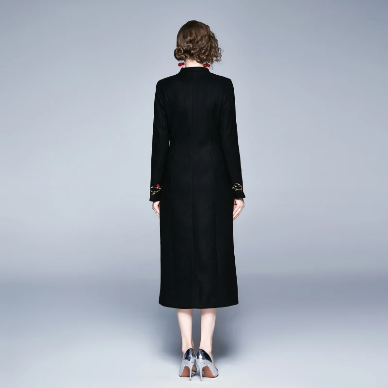 Europe Black Long Sleeve Retro Embroidery Coat Abrigos Mujer Invierno 2021 Women Long Wool Coat Lange Jurken K6571
Europe Black Long Sleeve Retro Embroidery Coat Abrigos Mujer Invierno 2021 Women Long Wool Coat Lange Jurken K6571