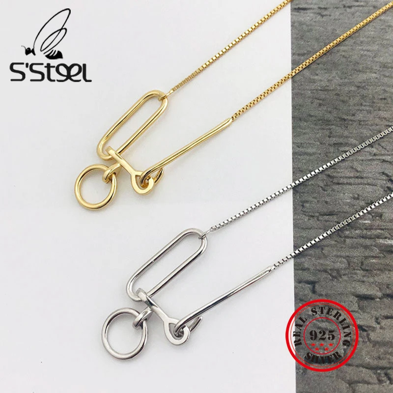 S'STEEL Geometric Gold Pendant Necklaces For Women 925 Sterling Silver Statement Party Necklace Collares De Moda 2020 Jewellery
S'STEEL Geometric Gold Pendant Necklaces For Women 925 Sterling Silver Statement Party Necklace Collares De Moda 2020 Jewellery
