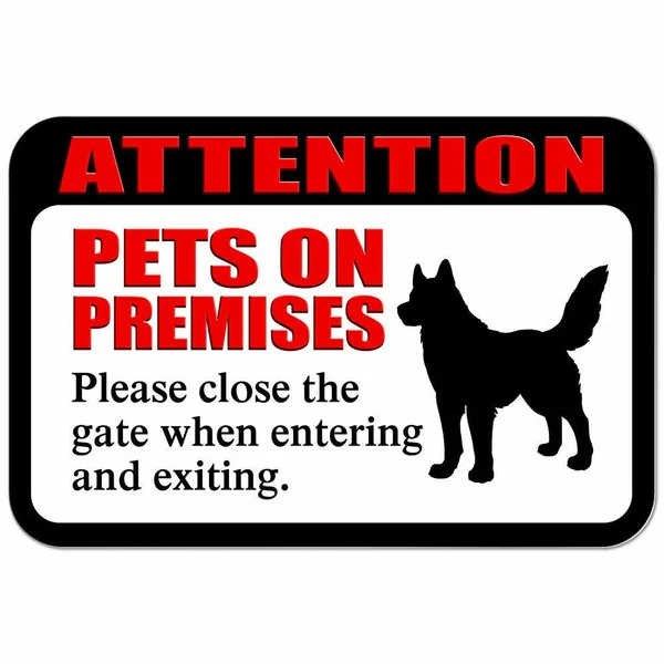Tin Sign Attention Pets On Premises Please Close Gate When Entering Exiting 8x12 inches
Tin Sign Attention Pets On Premises Please Close Gate When Entering Exiting 8x12 inches