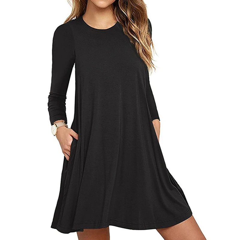 Bikoles Spring Autumn Women's Dress 2021 New Casual Long Sleeve O Neck Pocket Solid Loose Home High Street Ladies Mini Dresses
Bikoles Spring Autumn Women's Dress 2021 New Casual Long Sleeve O Neck Pocket Solid Loose Home High Street Ladies Mini Dresses