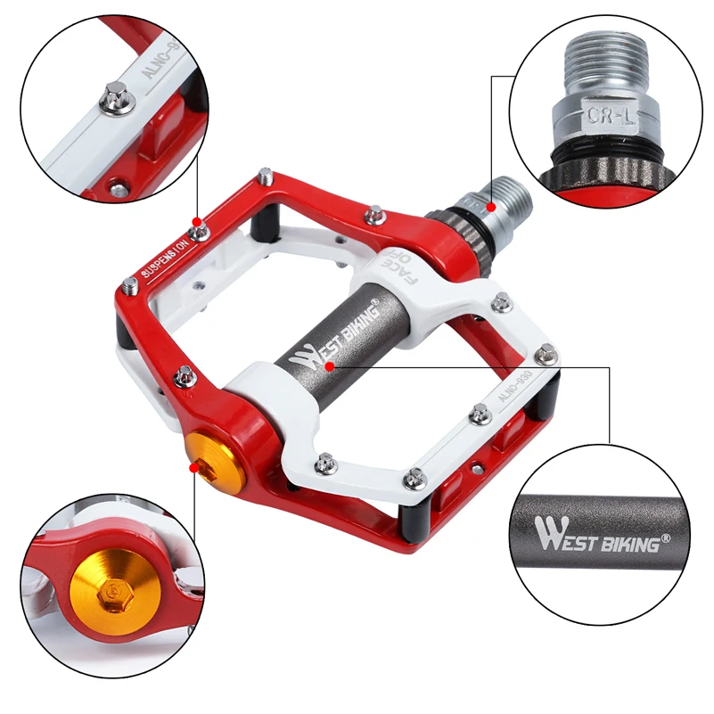 WEST BIKING Bike Pedals Ultralight MTB BMX Sealed Bearing Bicycle Pedals 9/16" Aluminum Alloy Road Mountain Bike Cycling Pedals
WEST BIKING Bike Pedals Ultralight MTB BMX Sealed Bearing Bicycle Pedals 9/16" Aluminum Alloy Road Mountain Bike Cycling Pedals