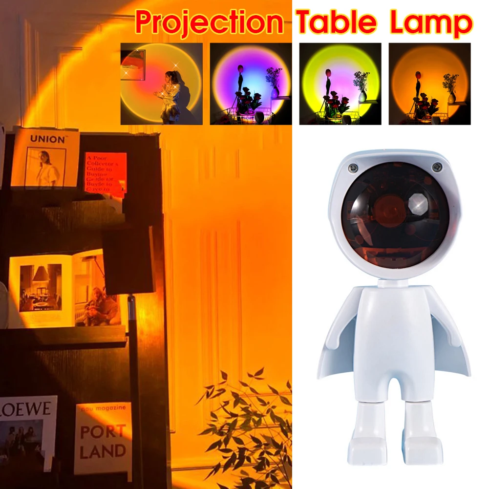 INS Robot Sunset Projector Lamp Rainbow Atmosphere Led Night Light for Home Bedroom Background Wall Decor USB Table Lamp
INS Robot Sunset Projector Lamp Rainbow Atmosphere Led Night Light for Home Bedroom Background Wall Decor USB Table Lamp