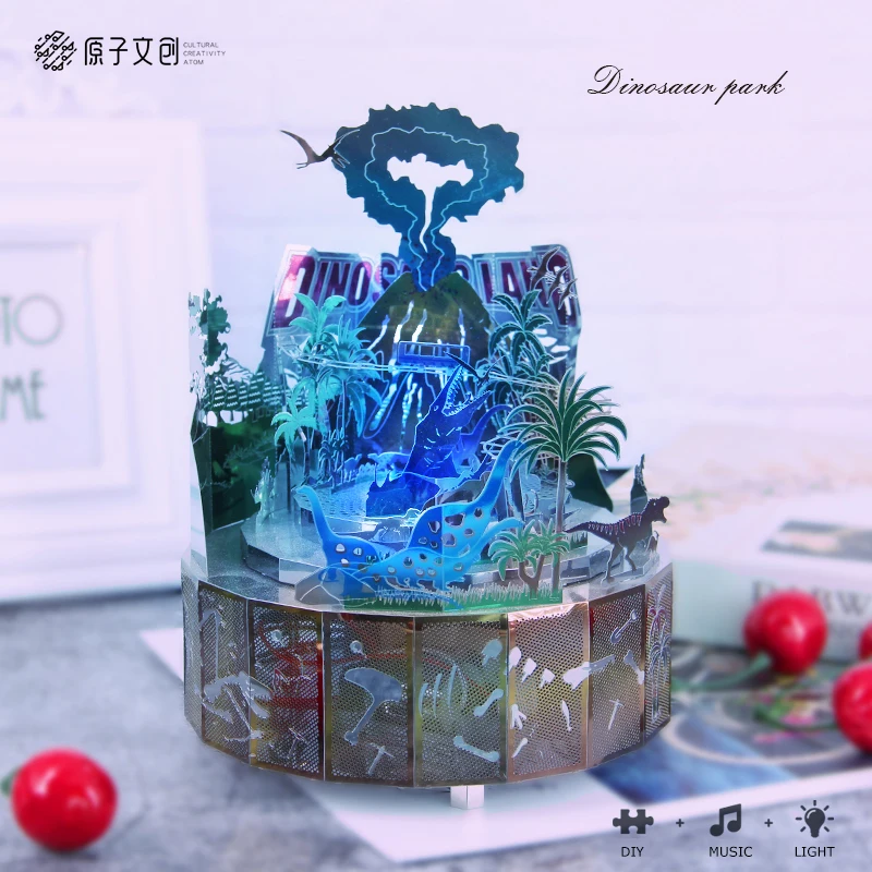 Dinosaur Park Theme DIY 3D Metal Puzzle Music Box Classic Crafts Clockwork Home Decor Music Box Christmas Gift Birthday Gift
Dinosaur Park Theme DIY 3D Metal Puzzle Music Box Classic Crafts Clockwork Home Decor Music Box Christmas Gift Birthday Gift