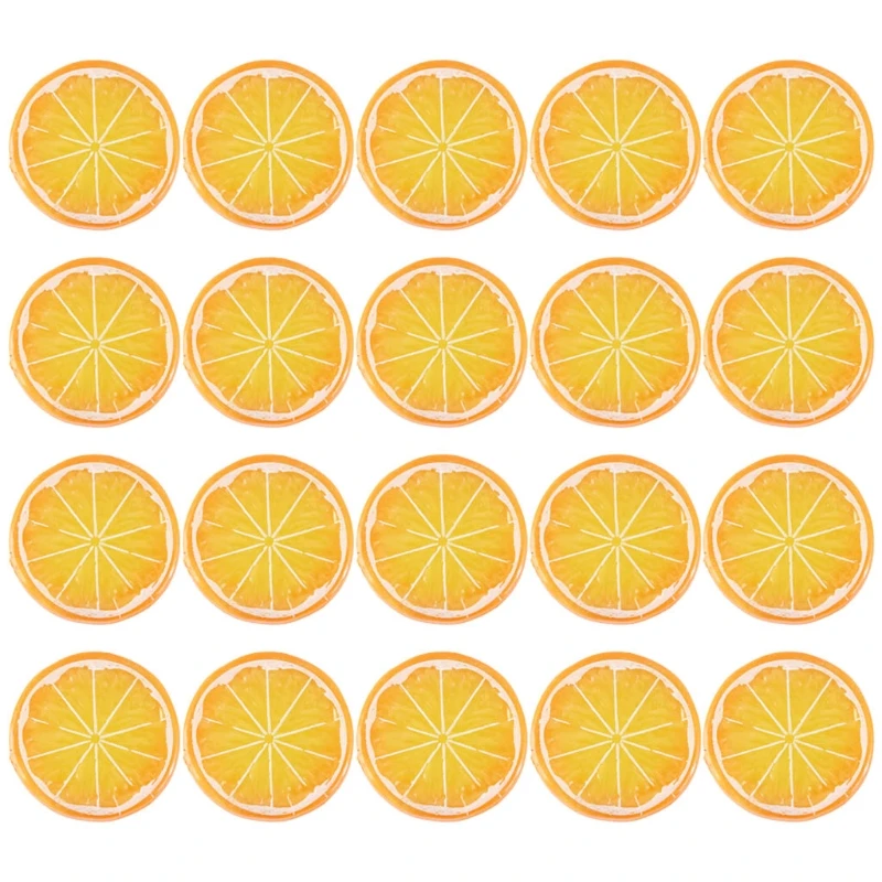 20 Pcs Simulation Fruit Lemon Slice Artificial Avocados Fake Fruit Lemon Slice Photo Props Supermarket Market Display