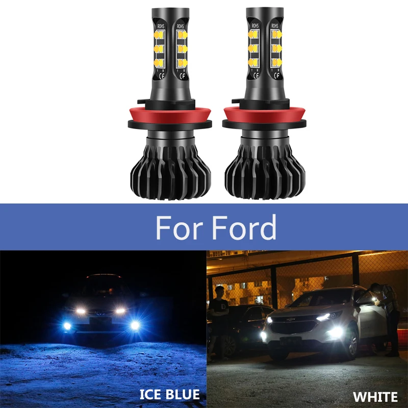 2 шт. H8 H11 светодиодный Противотуманные фары лампы вождение автомобиля для Ford Mondeo