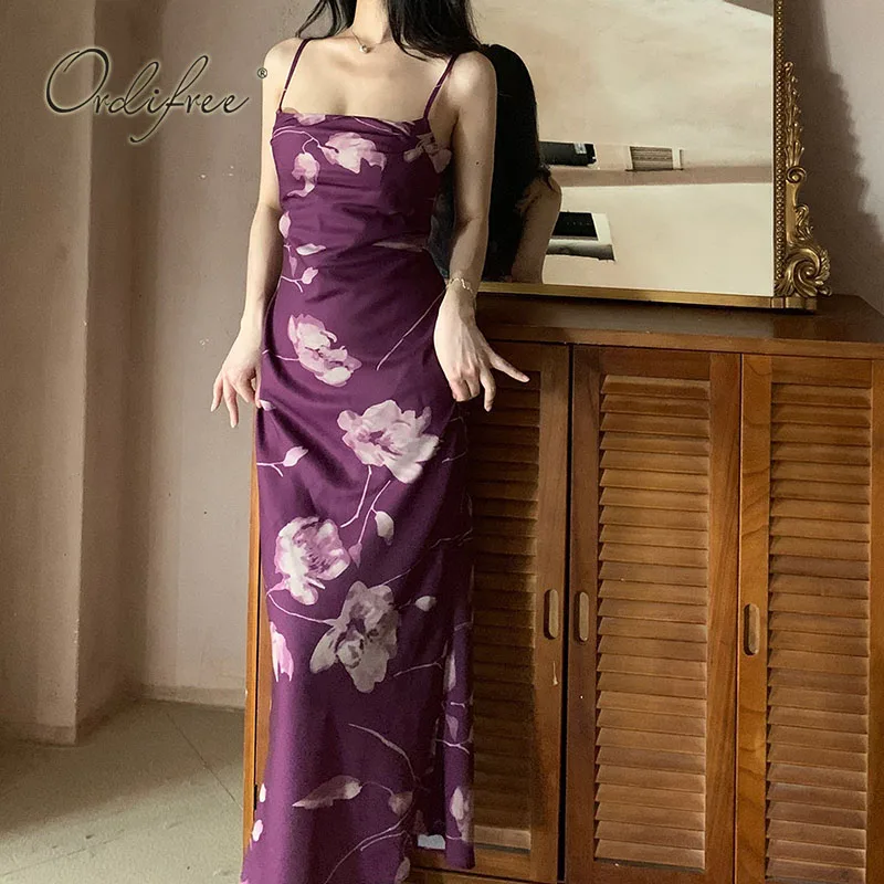 Ordifree 2022 Summer Women Satin Slip Dress Vintage Floral Print Sexy Backless Long Party Dress
Ordifree 2022 Summer Women Satin Slip Dress Vintage Floral Print Sexy Backless Long Party Dress