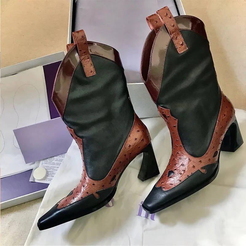 Autumn Winter New European American Western V-mouth Color Matching Boots SquareToe Sleeve Shaped Heel Knight Fashion Boots Women
Autumn Winter New European American Western V-mouth Color Matching Boots SquareToe Sleeve Shaped Heel Knight Fashion Boots Women