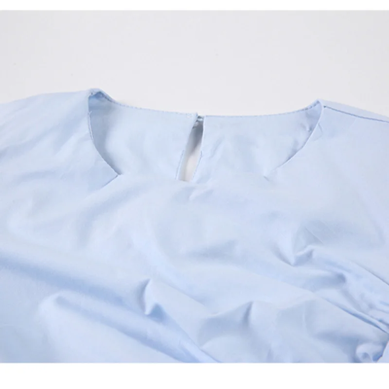 French Style Ruffles O Neck Women's Shirt Folds Puff Sleeve Slim Waist Summer 2021 T-shirts Solid Simple Casual Woman T Shirts
French Style Ruffles O Neck Women's Shirt Folds Puff Sleeve Slim Waist Summer 2021 T-shirts Solid Simple Casual Woman T Shirts