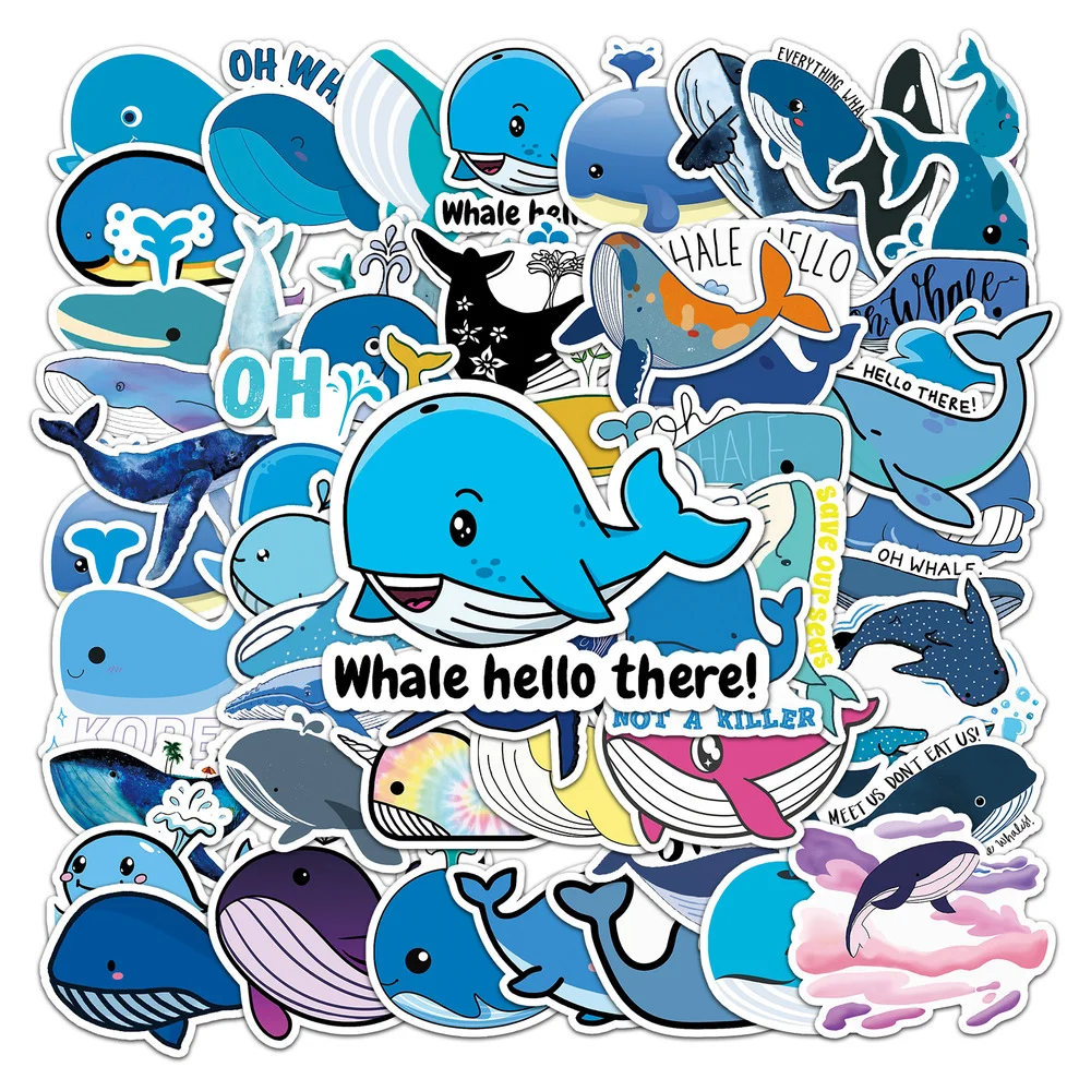 10/50 шт. стикеры в виде морских синих китов | Канцтовары для офиса и дома