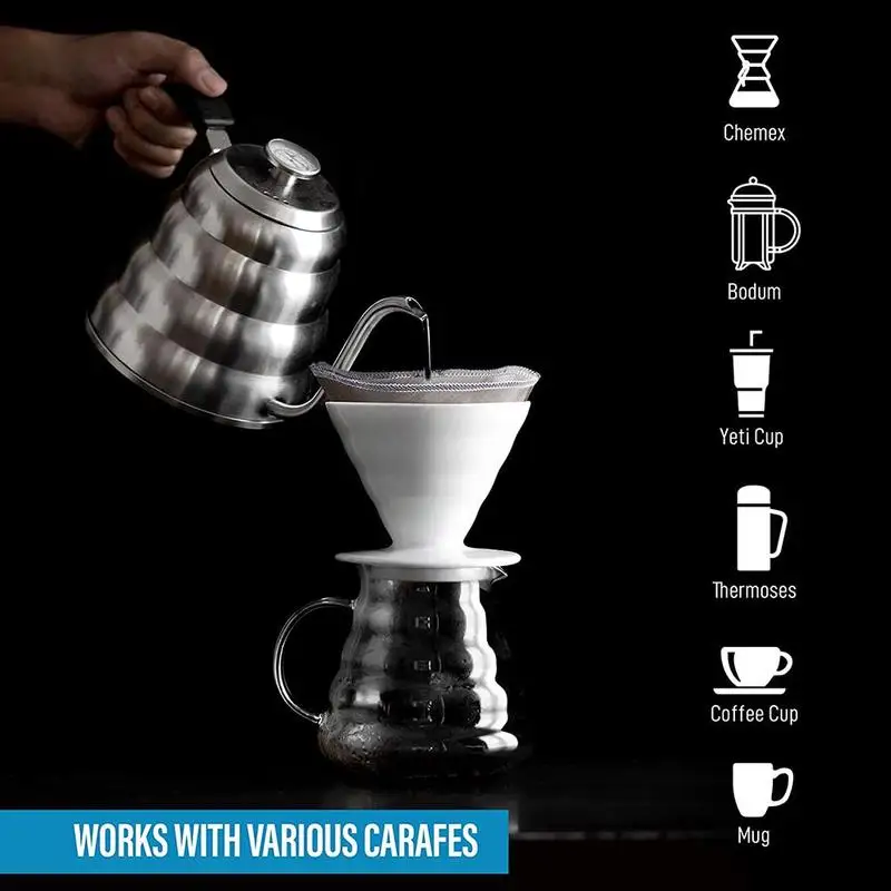 Reusable Coffee Filter Mesh Paperless Coffee Filter Steel Cloth Durable Cone Filter Drip Filter Kitchen Accessories
Reusable Coffee Filter Mesh Paperless Coffee Filter Steel Cloth Durable Cone Filter Drip Filter Kitchen Accessories