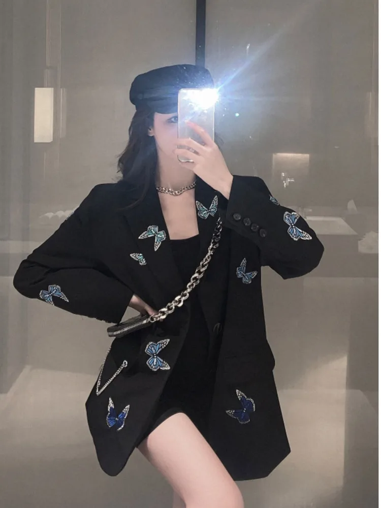 2021 Embroidery Suit Coat Women's Spring Autumn New Vintage Loose Oversize Short Jacket Long Sleeve Korean Blazer
2021 Embroidery Suit Coat Women's Spring Autumn New Vintage Loose Oversize Short Jacket Long Sleeve Korean Blazer