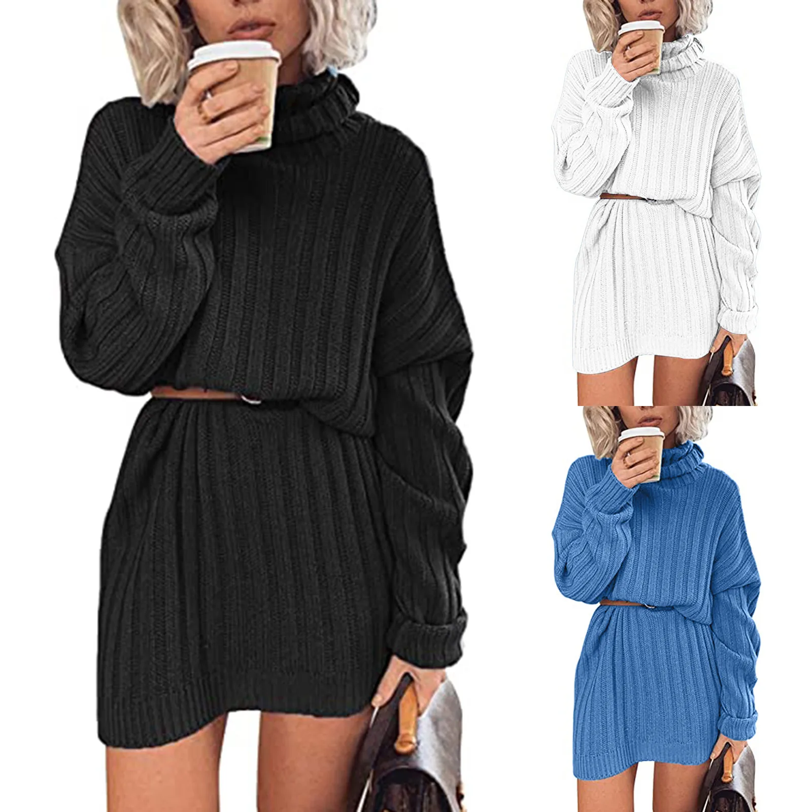 Women Sweatershirts Long Sleeve Turtleneck Knitted Lightweight Oversized Solid Color Midi Pullover Sweater Dress
Women Sweatershirts Long Sleeve Turtleneck Knitted Lightweight Oversized Solid Color Midi Pullover Sweater Dress