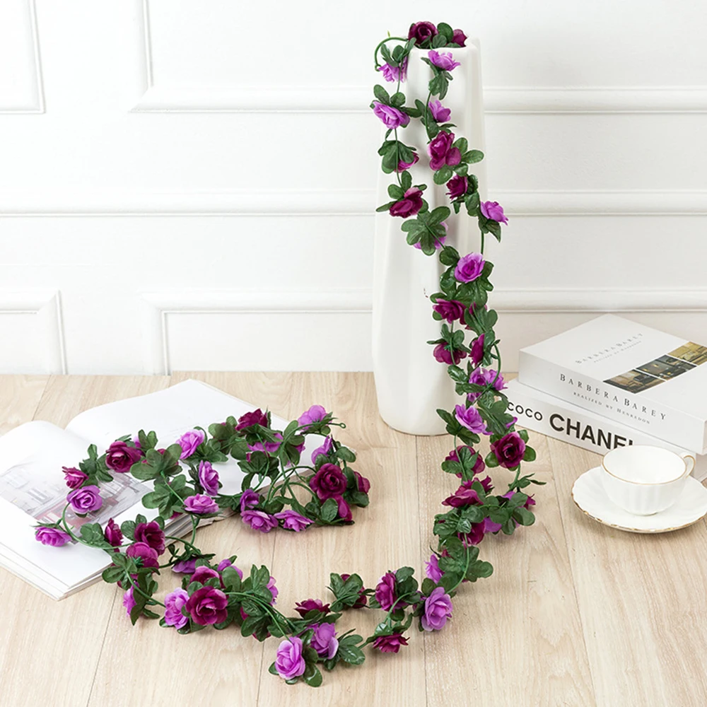 Silk Artificial Rose Vine Hanging Flowers for Wall Christmas Rattan Fake Plants Leaves Garland Romantic Wedding Home Decoration
Silk Artificial Rose Vine Hanging Flowers for Wall Christmas Rattan Fake Plants Leaves Garland Romantic Wedding Home Decoration