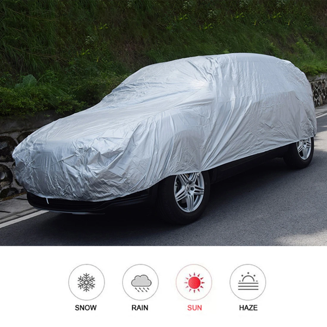 Outdoor Car Full Covers Sunshade Waterproof Dustproof Auto Covers Universal Car Covers Sun Dust UV Protection for SUV Sedan Cars
Outdoor Car Full Covers Sunshade Waterproof Dustproof Auto Covers Universal Car Covers Sun Dust UV Protection for SUV Sedan Cars