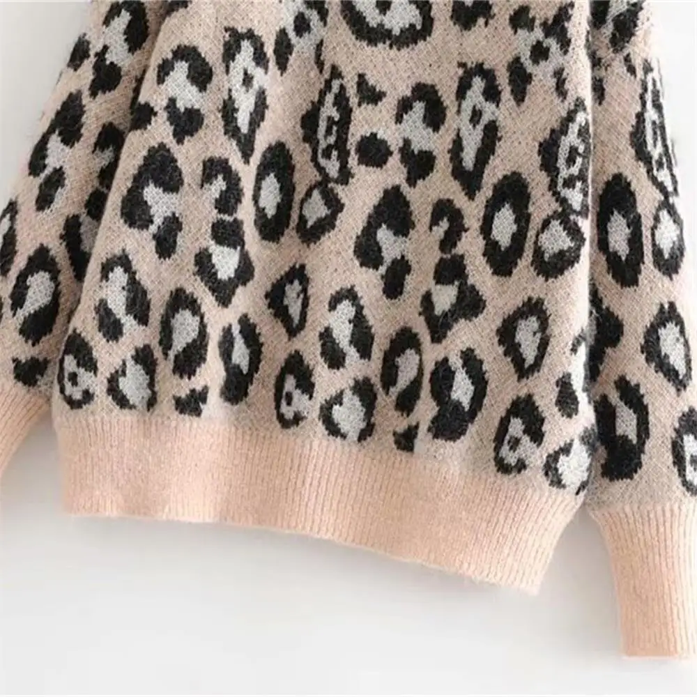 Autumn 2019 women's new round neck long sleeve leopard print Pullover lazy mohair sweater 09598141020
Autumn 2019 women's new round neck long sleeve leopard print Pullover lazy mohair sweater 09598141020