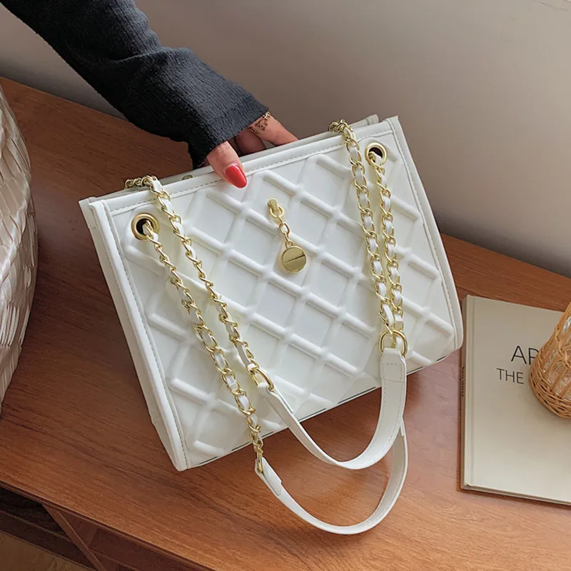 Diamond Lattice Pattern Shoulder Bags Women Luxury Designer Handbag White Pu Leather Tote Bag Female Medium Chian Crossbody Bag
Diamond Lattice Pattern Shoulder Bags Women Luxury Designer Handbag White Pu Leather Tote Bag Female Medium Chian Crossbody Bag