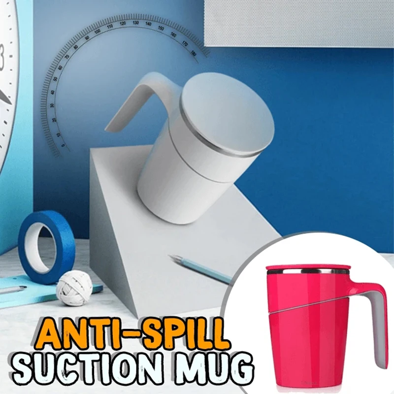 Anti-Spill Suction Mug with 360 Swivel Handle Vacuum Bottom Design Stainless Steel Inner 2 Layer Cup Office Home Supply VA88
Anti-Spill Suction Mug with 360 Swivel Handle Vacuum Bottom Design Stainless Steel Inner 2 Layer Cup Office Home Supply VA88