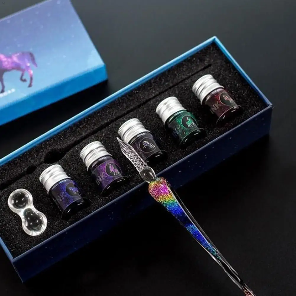 Glass Fountain Pen Water Set Student Crystal Fountain Pen Creative Ink Pen Stationery Gift Handmade Box E7D1
Glass Fountain Pen Water Set Student Crystal Fountain Pen Creative Ink Pen Stationery Gift Handmade Box E7D1