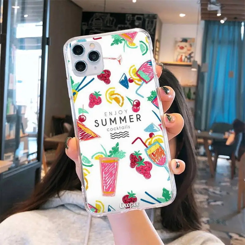 Floral Fruit Summer Beach Sea Ice Cream Phone Case Transparent for iPhone 6 7 8 11 12 s mini pro X XS XR MAX Plus
Floral Fruit Summer Beach Sea Ice Cream Phone Case Transparent for iPhone 6 7 8 11 12 s mini pro X XS XR MAX Plus