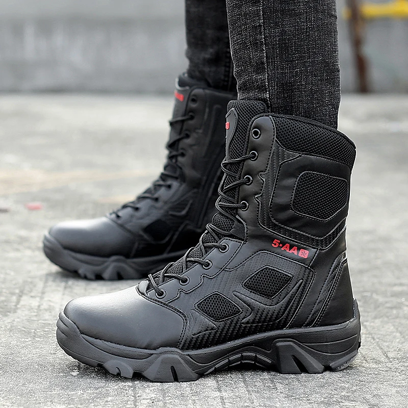 High Top Tactical Boots Mens Shoes Waterproof Hiking Shoes Outdoor Hunting Boots Mountain Shoes Man Desert Combat Military Boots
High Top Tactical Boots Mens Shoes Waterproof Hiking Shoes Outdoor Hunting Boots Mountain Shoes Man Desert Combat Military Boots