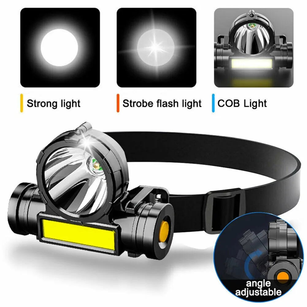Portable Mini Powerful LED Headlamp XPE+COB USB Rechargeable Headlight Built-in Battery Waterproof Head Torch Head Lamp
Portable Mini Powerful LED Headlamp XPE+COB USB Rechargeable Headlight Built-in Battery Waterproof Head Torch Head Lamp