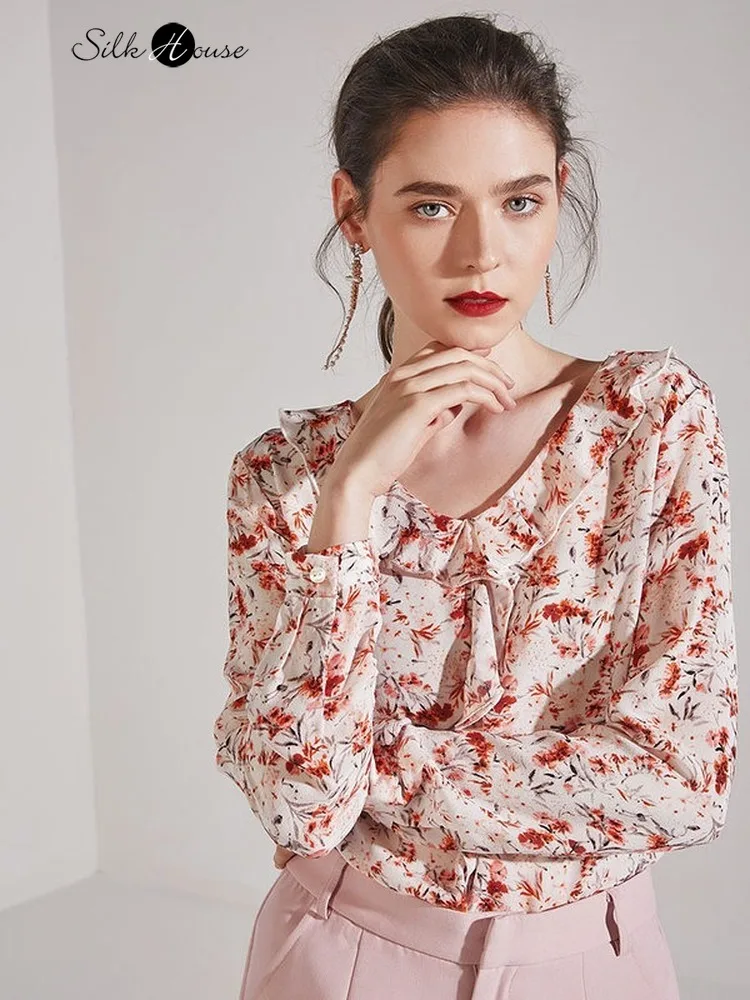 Quiet Skin White Pink V Collar Print Silk Shirt Top Ladies Long-sleeved Shirt Women's 2020 New Model
Quiet Skin White Pink V Collar Print Silk Shirt Top Ladies Long-sleeved Shirt Women's 2020 New Model