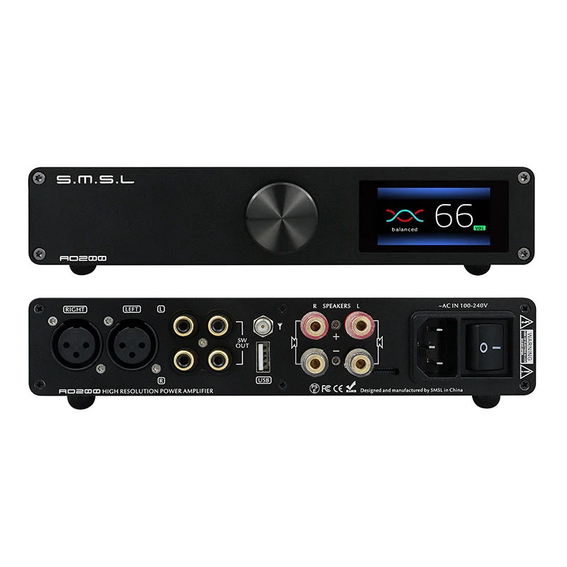 Цифровой усилитель SMSL AO200 bluetooth 5 0 сбалансированный вход USB декодирование XLR Выход